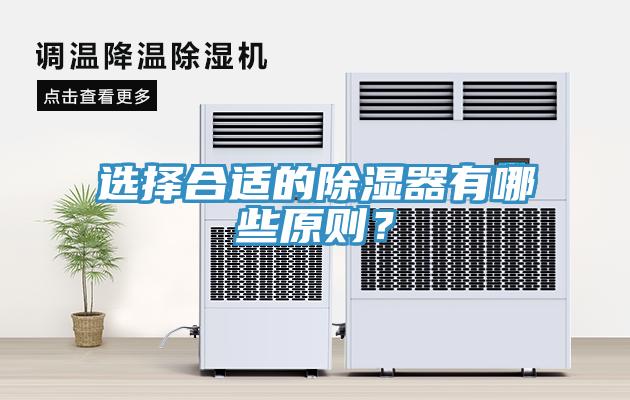選擇合適的除濕器有哪些原則？