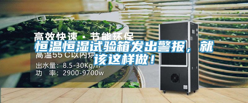恒溫恒濕試驗箱發出警報，就該這樣做！