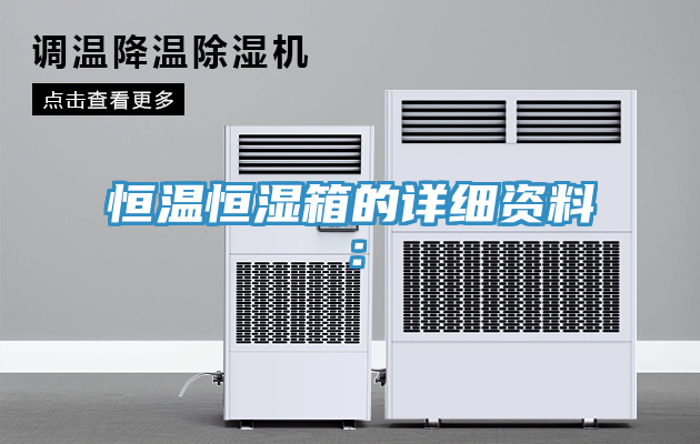 恒溫恒濕箱的詳細資料：